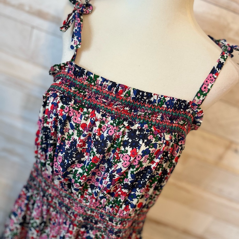J. Crew size L Smocked dress in watermark floral print - Picture 3 of 10